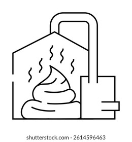 method of obtaining from feces biogas line icon vector. method of obtaining from feces biogas sign. isolated contour symbol black illustration