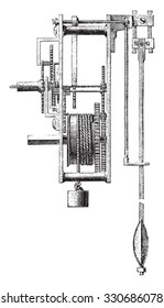 Method of regulating a balance wheel, vintage engraved illustration.