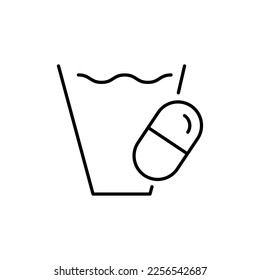 Método para tomar el icono de la línea de medicamentos. Firma de vectores para aplicaciones, libros, banners, anuncios, sitios, tiendas, tiendas