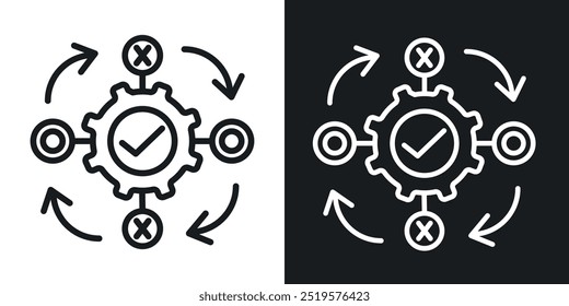 Metodología icono blanco y negro.