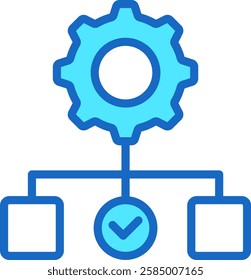 Methodology Icon Blue Color Vector Illustration