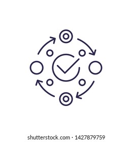 Methodology icon on white, line