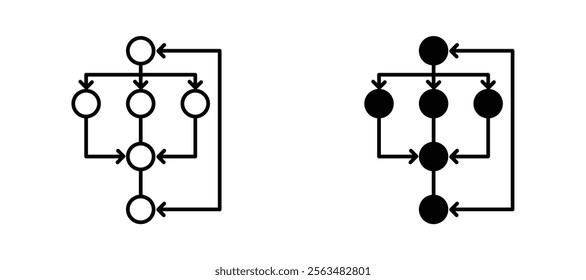 Methodology icons in outline and fill. vector illustration for ui.