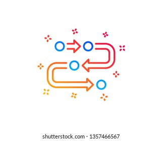 Methodology line icon. Development process sign. Strategy symbol. Gradient design elements. Linear methodology icon. Random shapes. Vector