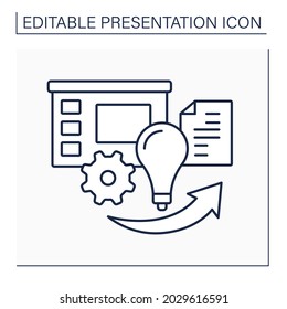 Methodology line icon. Use important methodological literature for successful presentation. Professional purpose. Presentation concept. Isolated vector illustration. Editable stroke