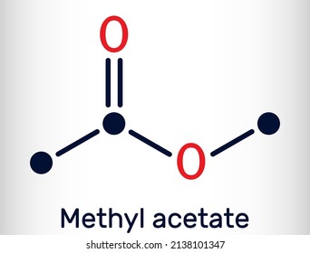 Methyl Acetate, Methyl Ethanoate Molecule. It Is Acetate Ester, Solvent. Structural Chemical Formula. Vector Illustration