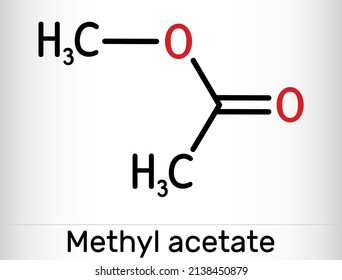 Methyl Acetate, Methyl Ethanoate Molecule. It Is Acetate Ester, Solvent. Structural Chemical Formula. Vector Illustration