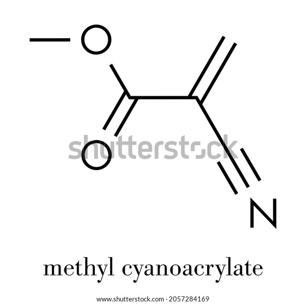 Methyl Cyanoacrylate Molecule Main Component Cyanoacrylate Stock Vector