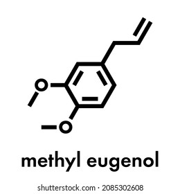Methyl eugenol molecule. Skeletal formula.