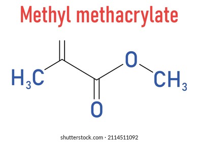 Methyl Methacrylate Molecule, Poly(methyl Methacrylate) Or Acrylic Glass Building Block. Skeletal Formula.