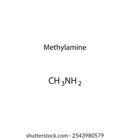 Diagrama de estrutura esquelética de metilamina. Molécula orgânica molécula composta ilustração científica.