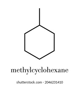 Methylcyclohexan-Lösungsmittelmolekül. Skelettformel.