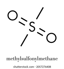 Methylsulfonylmethane (MSM) dietary supplement molecule, chemical structure Skeletal formula.