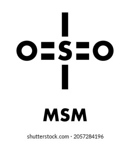 Methylsulfonylmethane (MSM) dietary supplement molecule, chemical structure Skeletal formula.