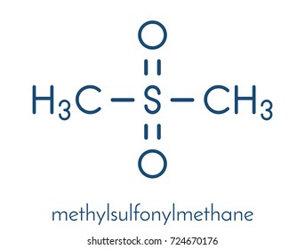 Methylsulfonylmethane (MSM) dietary supplement molecule, chemical structure Skeletal formula.