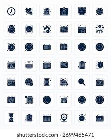 Diseñado meticulosamente 42 iconos vectoriales de glifos para Schedule, entregado en 64x64 PIXEL Calidad perfecta para estándares de diseño intransigentes.
