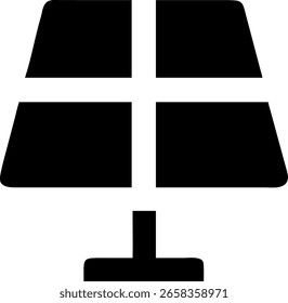 Un icono de panel solar meticulosamente diseñado, ideal para representar energía limpia, sostenibilidad y conciencia ambiental en diversas aplicaciones de diseño.