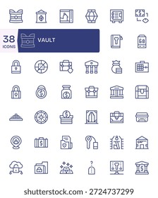 Una suite meticulosamente diseñada de 42 íconos de línea regular centrados en Vault, perfecto para los App modernos.