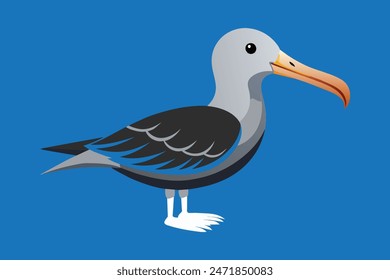 A meticulously crafted vector art illustration depicting the majestic northern giant petrel bird in its natural splendor, showcasing intricate details and lifelike features.