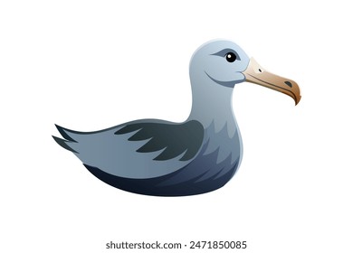 A meticulously crafted vector art illustration depicting the majestic northern giant petrel bird in its natural splendor, showcasing intricate details and lifelike features.