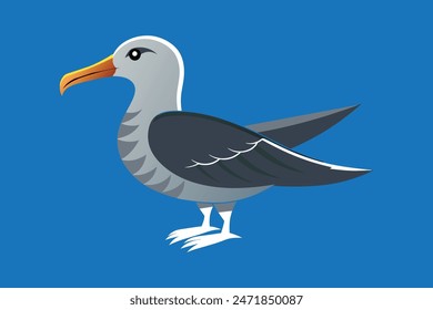 A meticulously crafted vector art illustration depicting the majestic northern giant petrel bird in its natural splendor, showcasing intricate details and lifelike features.