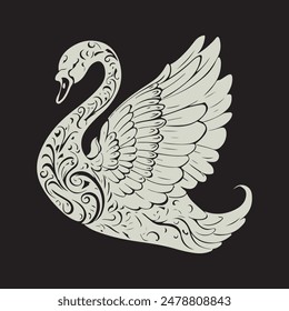 A meticulously designed swan vector