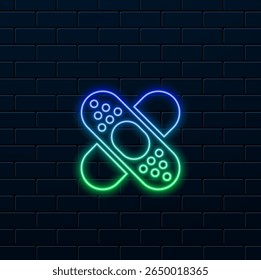 Meticulously drawn vector gauze bandage icon.bandage icon.neon style. Beautiful and meticulously designed band icon.