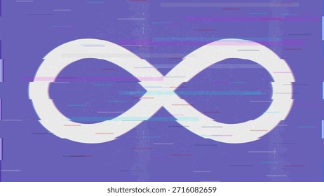 Vetor de bandeira de falha azul Metis, distorção dividida RGB, ilustração de quadro de vídeo abstrato digital