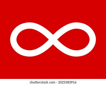 Metis red flag in real proportions and colors, vector image