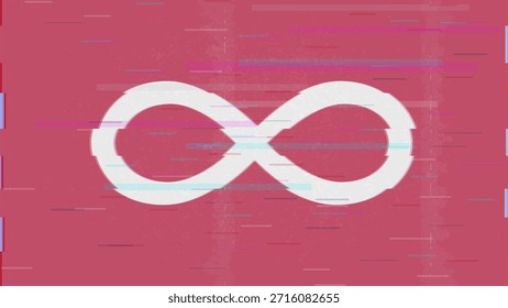 Metis Vector Video de bandera de falla roja, distorsión dividida RGB, ilustración de marco abstracto digital