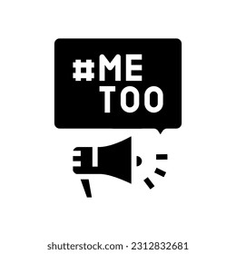 metoo movement feminism woman glyph icon vector. metoo movement feminism woman sign. isolated symbol illustration