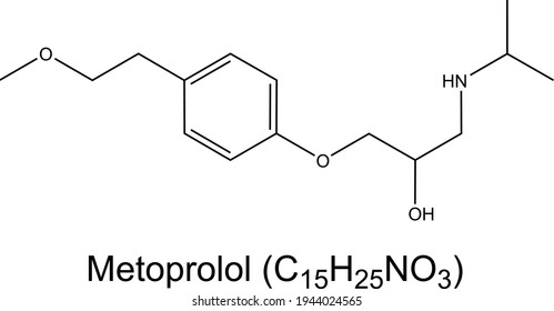 Metoprolol beta-blocker-Molekül chemische Formel