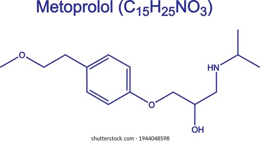 Fórmula química del betabloqueante de metoprolol