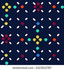 Metrage pattern suitable for textiles consisting of complex geometric objects