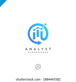 Metric Circle Analyst Icon Vector Template.