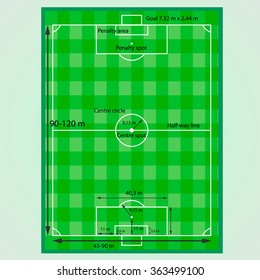 Metric football soccer pitch