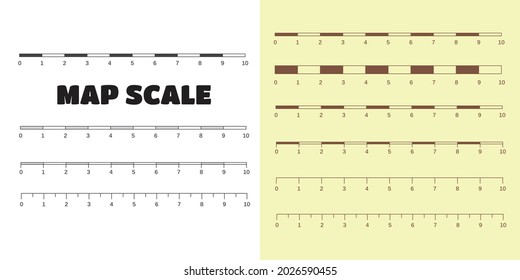 Metric imperial and decimal inch rulers vector set.