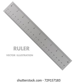 Metric imperial and decimal inch rulers vector set. Measure tools equipment illustration
