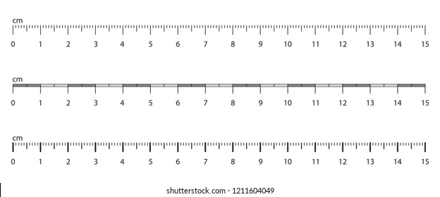 Metric Imperial Rulers. Scale for a ruler in centimeters. Measuring scale with numbers, markup for rulers. Measuring tool. Size indicator units. Vector illustration.