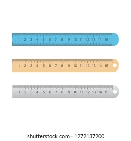 Metric inch rulers set. Metric and inch scale vector