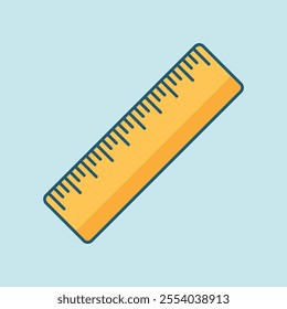 Metric measurement icon in flat style. Measure scale vector illustration on isolated background. Ruler scale sign business concept.