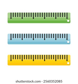 Metric measurement icon in flat style. Measure scale vector illustration on isolated background. Ruler scale sign business concept.