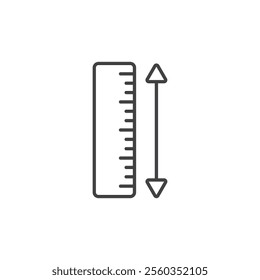 Metric measurement icon in flat style. Measure scale vector illustration on isolated background. Ruler scale sign business concept.