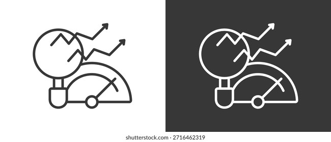 Metric Tracking Icon Set Vector Collection Isolated In Black And White