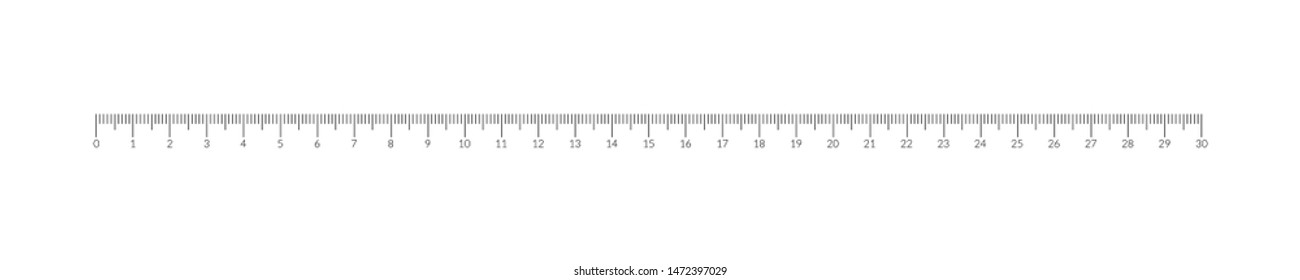 Metric units measure scale overlay bar for ruler