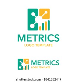 Metrics And Data Analytics Logo Template - Creative Business Chart Flat Icon - Isolated Vector Corporate Emblem