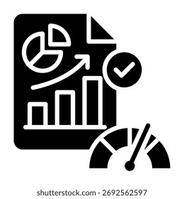 Metrics Icon Glyph Style Vector Illustration