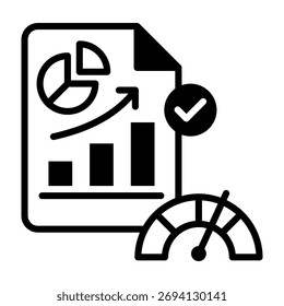 Ícone de métricas - Ilustração de vetor de estilo misto