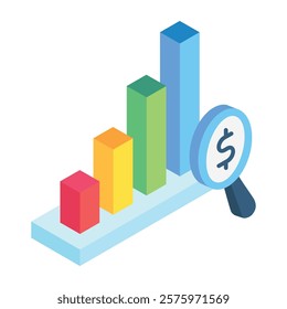 Metrics isometric 3D. use for modern concept, print, UI, UX kit, web and app development. Vector EPS 10, related to education, business, finance, investment.