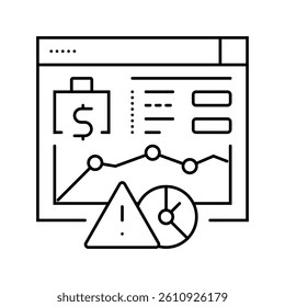 metrics risk line icon vector. metrics risk sign. isolated contour symbol black illustration